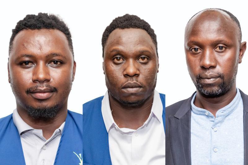 Photocollage of three suspects arrested by EACC officers.